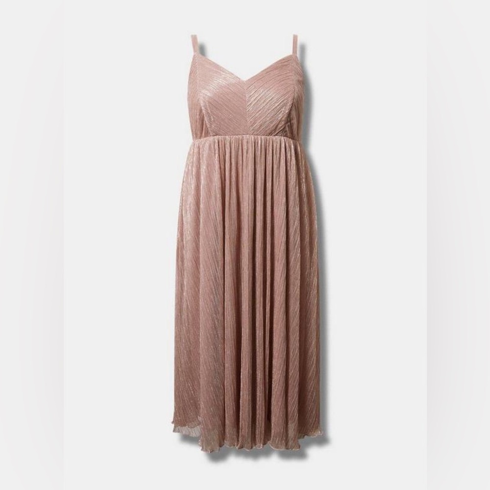 LIKE NEW Torrid Tea Length Blush Pink Midi Dress